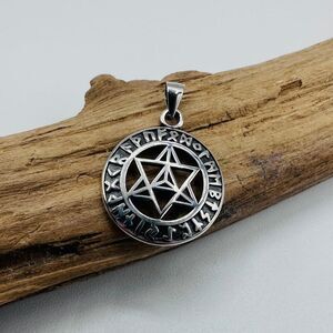 Sterling Silver Star of David Pendant – Hebrew Rune